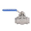 3 Way Ball Valve 1/2in DN15 304 Stainless Steel Female
