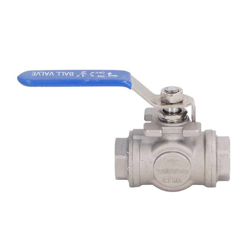 3 Way Ball Valve 1/2in DN15 304 Stainless Steel Female