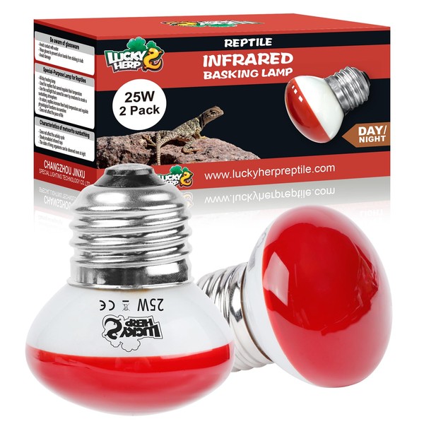 LUCKY HERP Infrared Heat Lamp, 25W Reptile Heat Lamp 2