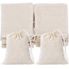Tatuo 3 x 4 Inches Muslin Cotton Drawstring Bags Canvas Linen Sachet Bag Reusable Empty Gift Pouch for Party Home Supplies