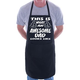 Print4U This Is What Awesome Dad BBQ Cooking Funny Novelty Apron Black