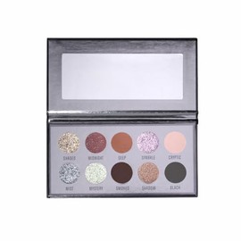 Maffick Paleta de Sombras de Ojos, 10 Colores, Negro y Brillante, Acabado Mate y Metlico (02, 128g)                                                   