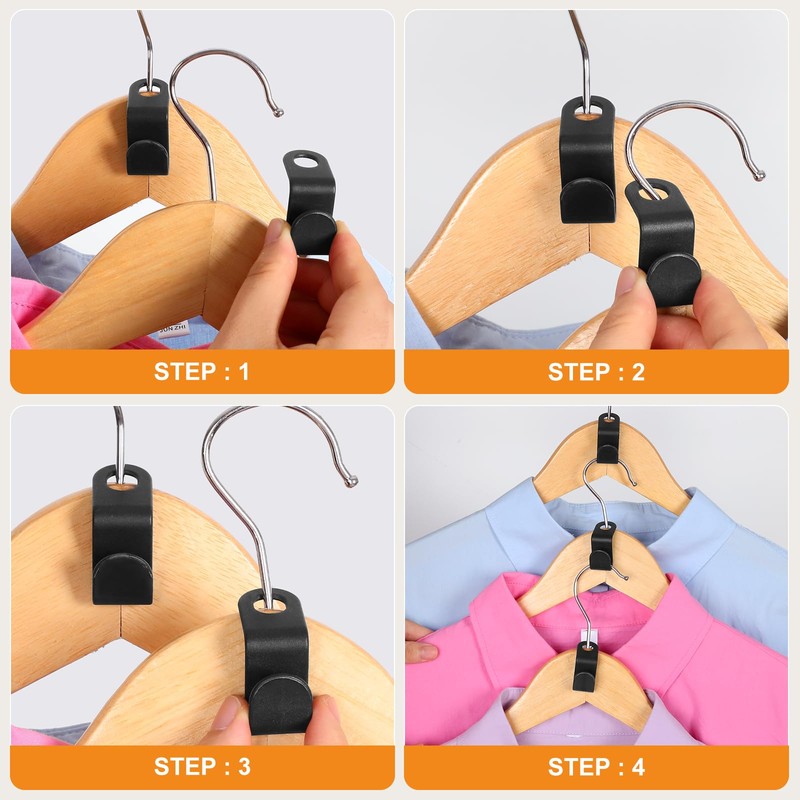 60 Pcs Hanger Hooks, Space Saving Hangers Multi-layer Stackable Hangers