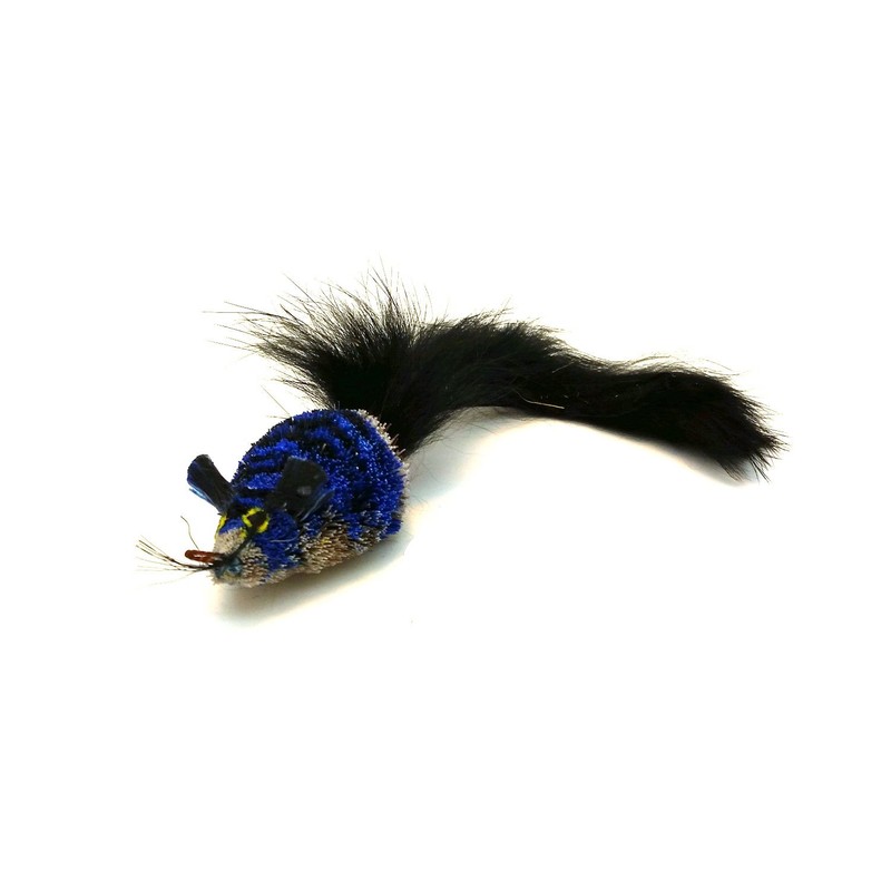 Cat Wand Refill - Blue Mouse with Real Fur Tail