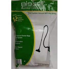 Bissell Big Green Commercial Paper Vacuum Bags - 12-Pack, 2.25-Gallon Capacity, Model Number C3000-PK12