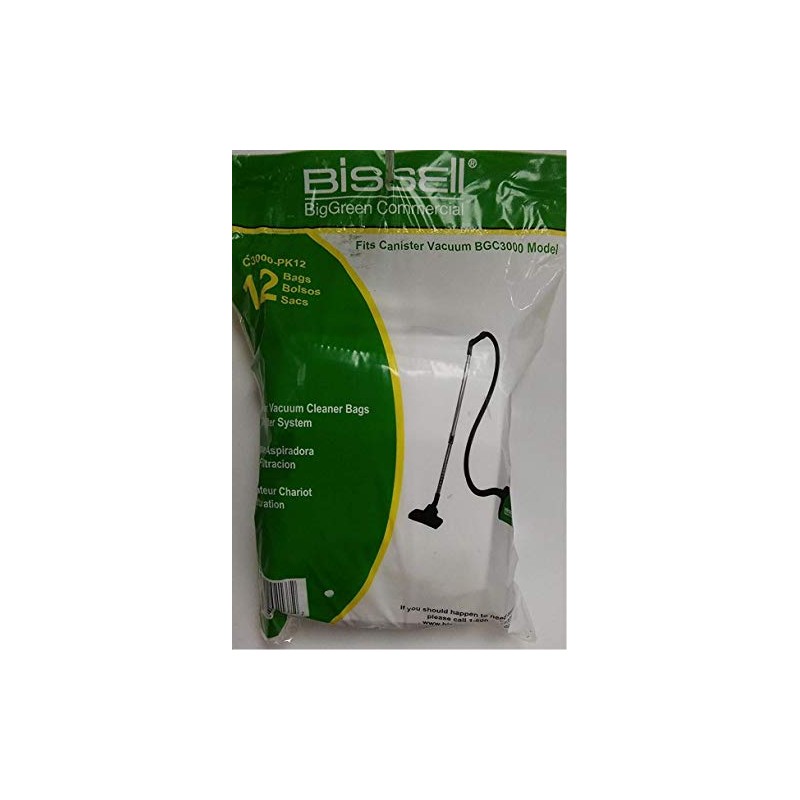 Bissell Big Green Commercial Paper Vacuum Bags - 12-Pack, 2.25-Gallon