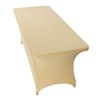 Peomeise 8FT Spandex Table Cover Rectangular Stretch Spandex Tablecloth (Champagne,8FT)