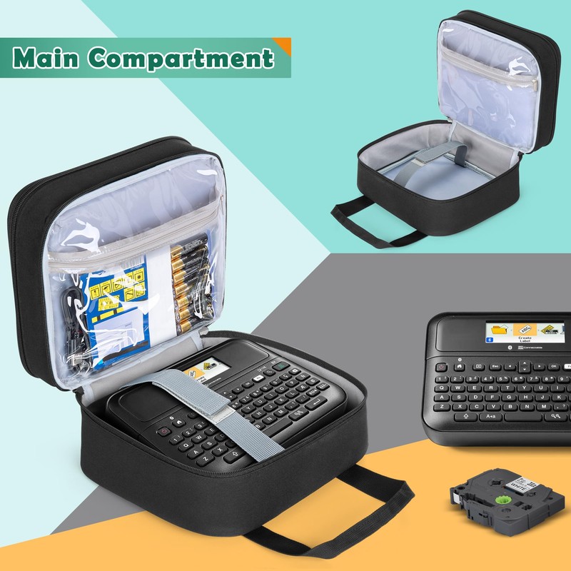 Luxja Label Maker Carrying Case Compatible with Brother P-Touch PT-D610BT