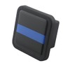 Reflective Trailer Hitch Cover Tube Plug Insert (Fits 2" Receivers, Thin Blue Line)