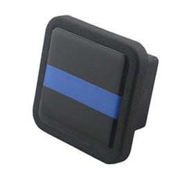 Reflective Trailer Hitch Cover Tube Plug Insert (Fits 2" Receivers, Thin Blue Line)