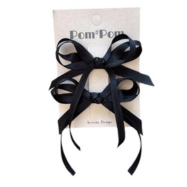 GFun リボン ヘアアクセ ヘアクリップ ヘアリボン 子供 キッズ 小さめ 2個セット 髪飾り ヘアアレンジ 発表会 入園式 卒園式 洋服 黒