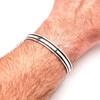 Treasure Bay Men's Silver Bangle Bracelet | Solid 925 Sterling