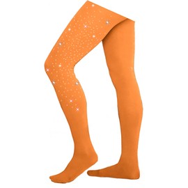 Chloe Noel Figure Skating Tan Footed Tights TF8830 w/Crystals Tan Adult Extra Large/Extra Extra Large