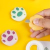 Ruksifg 6pcs Mini Box Cutters Cat Paw Shaped Retractable Mini
