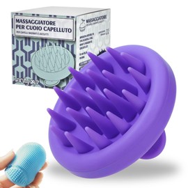 Massagegerät für die Kopfhaut aus Silikon, stimuliert das Haarwachstum [für feuchtes & trockenes Haar] Anwendung Tiefenreinigung Shampoo + Peelingschwamm für das Gesicht.