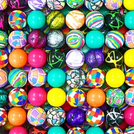 10 x Large Assorted Styles of 45mm Bouncy Balls, Jet Balls, Ideal for Party Bag Fillers, Pinata's, Stocking Fillers, Pocket Money Toys.