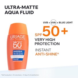 Uriage Bariesun Protector Solar Aqua Fluido Ultra Matte SPF50+ 50ml Textura Ligera, Toque Seco, Resistente al agua, Piel Mixta a Grasa y Sensible