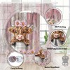 MDUKOIN Funny Highland Cow Shower Curtain, Pink Cute Rustic Western