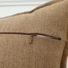 LIGICKY Set of 2 Neutral Linen Cushion Covers 18x18 Inch Khaki Brown Decorative Throw Pillow Covers for Living Room Couch Bed Sofa Rustic Farmhouse Boho Home Decor