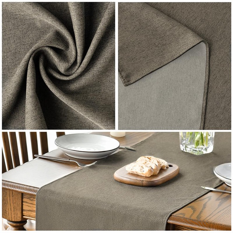 Artoid Mode Coffee Brown Table Runner, Seasonal Fall Washable Kitchen