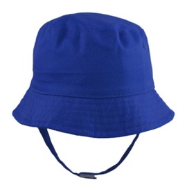 Pesci Baby Boys Sun Hat Summer Bucket Hats with Chin Strap (Royal Blue, 3-6 Months)