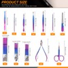 Rustark 12Pcs Rainbow Manicure Pedicure Kit Professional Stainless Steel Nail