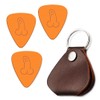 Pack of 3 DickPick Guitar Picks with Genuine Leather Plectrum