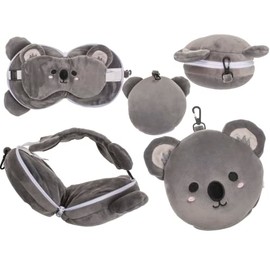 Out of the blue Plush Travel Pillow with Eye Mask Koala 6" x 7" x 4"