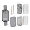 Bento Box 304 Stainless Steel Microwaveable with Chopsticks and Spoon
