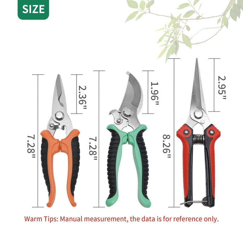 Anxingo 3 Packs Pruning Shears Garden Cutter, Stainless Steel Garden