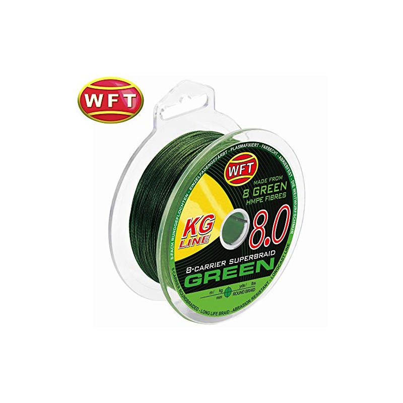 WFT KG 8 Green Braided Fishing Line 150 m Diameter
