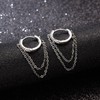 Small Huggie Hoop Earrings for Women Tassel Chain Hoop Dangle
