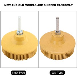 Bristle Disc 3 Inch Bristle Disc Emery Rubber Abrasive Brush Deburring Polishing Grinding Wheel, Bristle Discs (Yellow)