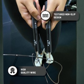 DanRaw Pro Jump Rope, Skipping Rope for Boxing, Fitness, Speed Rope, Adjustable Workout Skipping Rope for Men, Women, Boys, Girls, Side Mounted Easy Adjust, Aluminium Handle, Steel Wire