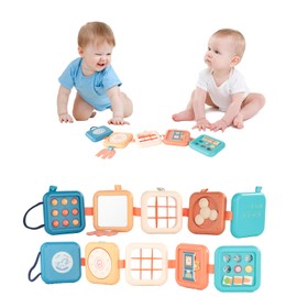 Busy Board Activity Cube - Montessori Busy board, Motor Skills Board on Long Airplane, Learning Gifts for Boy and Girl, Sensory Educational Developmental Essentials for 1 2 3 Year Old Kids Activities