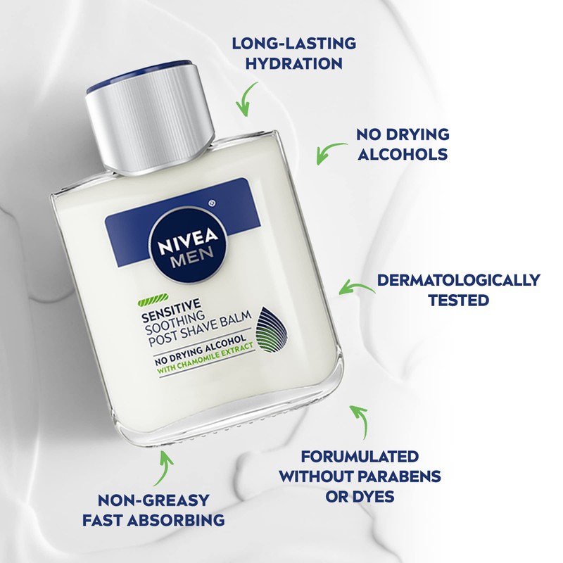 NIVEA MEN Sensitive Post Shave Balm with Vitamin E, Chamomile