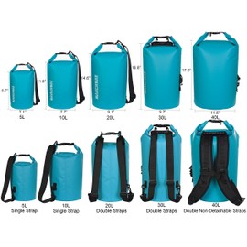 MARCHWAY Floating Waterproof Dry Bag 5L/10L/20L/30L/40L, Roll Top Sack Keeps Gear Dry for Kayaking, Rafting, Boating, Swimming, Camping, Hiking, Beach, Fishing (Teal, 40L)