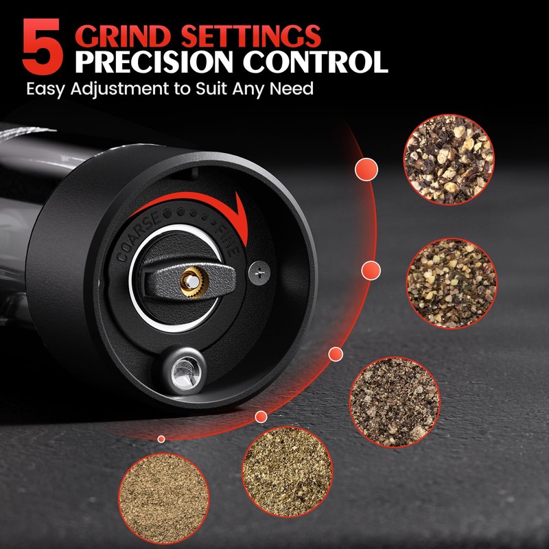 Electric Salt and Pepper Grinder Set Automatic Battery Pepper Mill