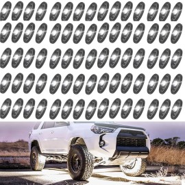 Unbranded White LED Rock Lights For Jeep Offroad Boat Truck UTV ATV Car Lamp Underbody US - White, 40 PCS