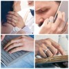 TUNGSTORY Mens Tungsten Wedding Bands Silver Rings 6mm Double Groove