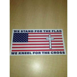 Custom We Stand For The Flag We Kneel For The Cross Patriotic American Bumper Sticker