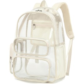 BTOOP Clear Backpack Heavy Duty Transparent Bag 17" See Through BookBag for Women Men Adults Work Festival Sports Travel