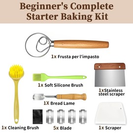 FEISHIONG Sourdough Bread Baking Supplies,11-Piece Professional Bread Making Tools Set,Sourdough Bread Starter Kit, Gifts for Bread Bakers,for Baking Enthusiasts