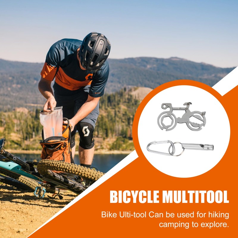 TONAUP Mini Multitool Bicycle, 12-in-1 Bicycle Tool with Aluminium Whistles,