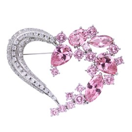 AUGTIGER Broche para mujer, joyería de diamantes de imitación con diseño de flores doradas, Diamante de imitación Cristal Diamantes de, circonita cúbica