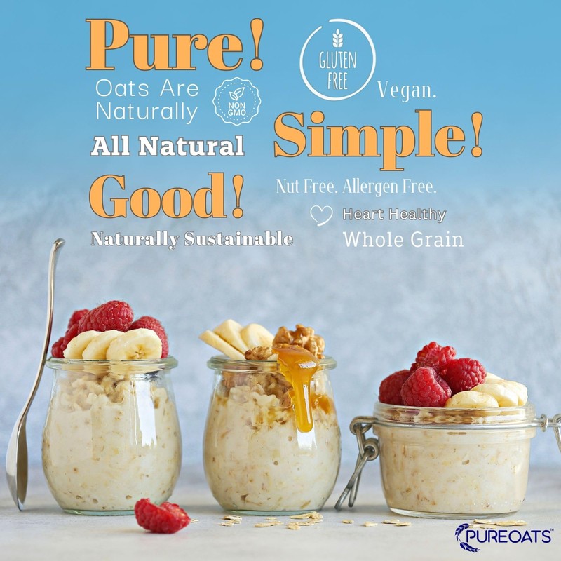PureOats Gluten Free Oat Flour (4Lb Bag) 100% Whole Grain,
