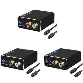 Tuperoymse 3X Digital to Analog Audio Converter,DAC Digital SPDIF Optical to Analog L/R RCA & 3.5mm AUX Stereo Audio Adapter, 750128391