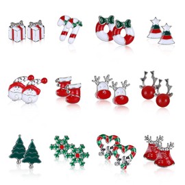 Naler Earrings Christmas Jewellery for Advent Calendar Women, Alloy Steel