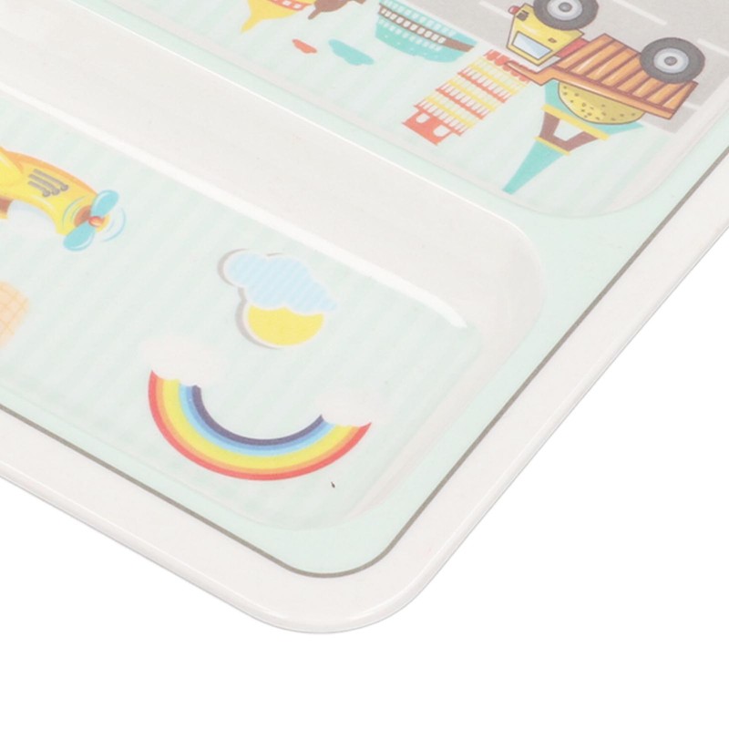 Cartoon Bamboo Toddler Plate Lovely Divided Bamboo Kids Dinnerware Set