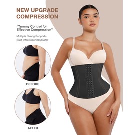 Lover-Beauty Waist Trainer, Tummy Control Waist Cincher Corset for Women, Hourglass Body Shaper, Black, 3XL